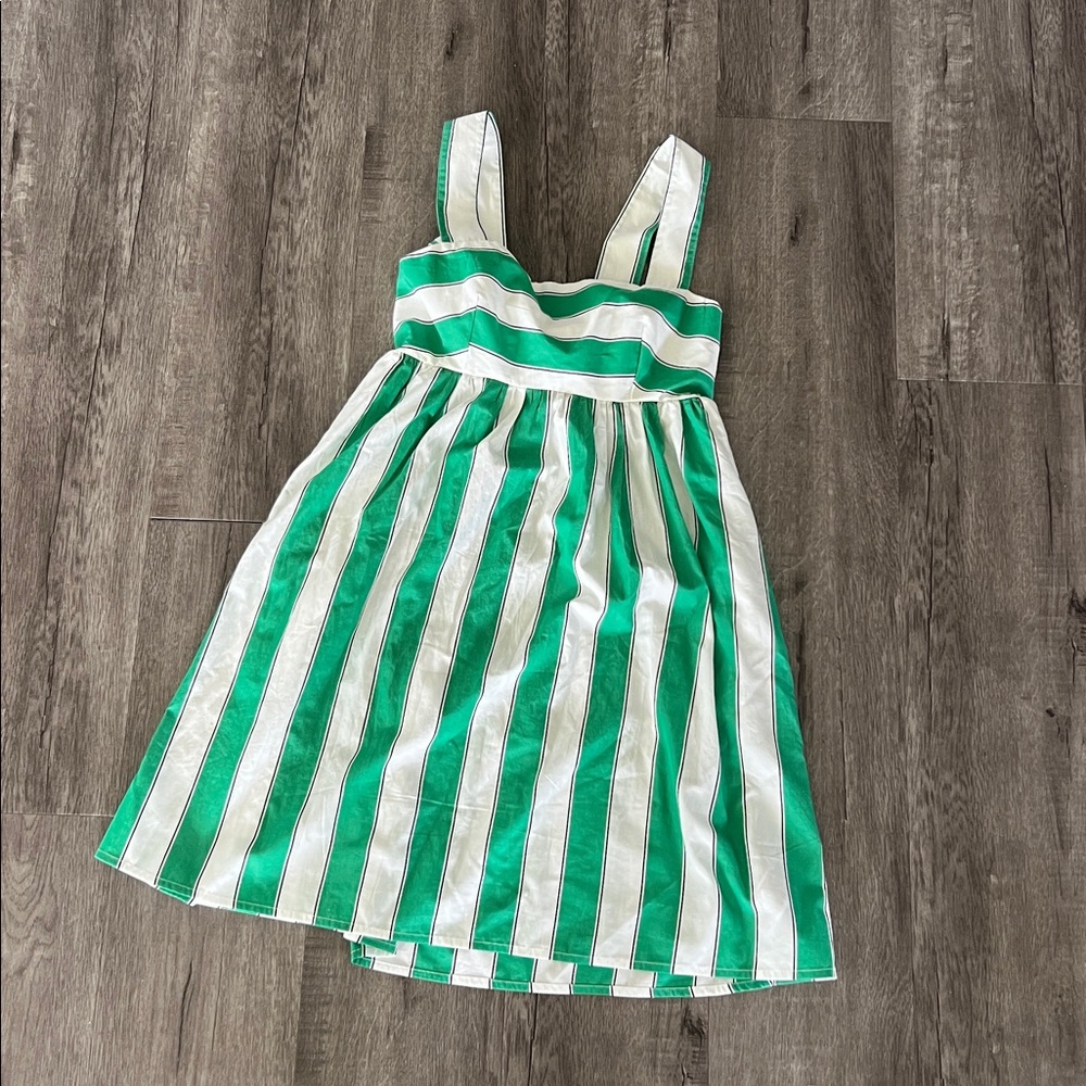 GAP Green and White Striped Mini Dress